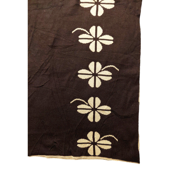 CHANEL Brown & Tan Reversible Scarf Botanical Floral Print - Picture 14 of 16